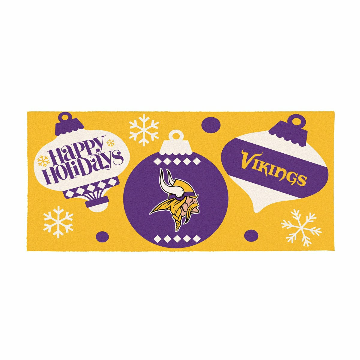 Minnesota Vikings Holiday Flocked Coir Sassafras Switch Mat, 22"x10", NFL