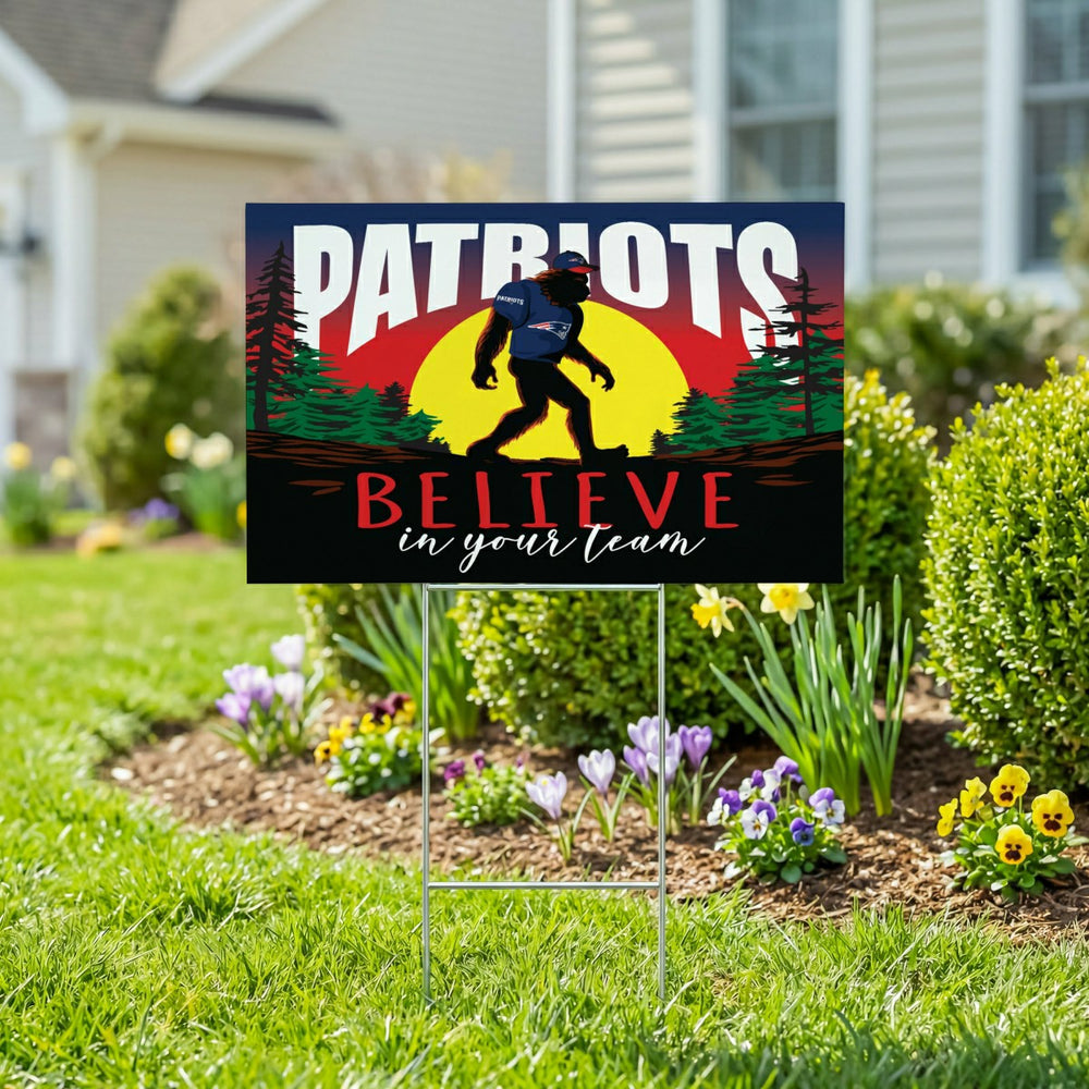 New England Patriots Yard Sign, Bigfoot, NFL, Home
