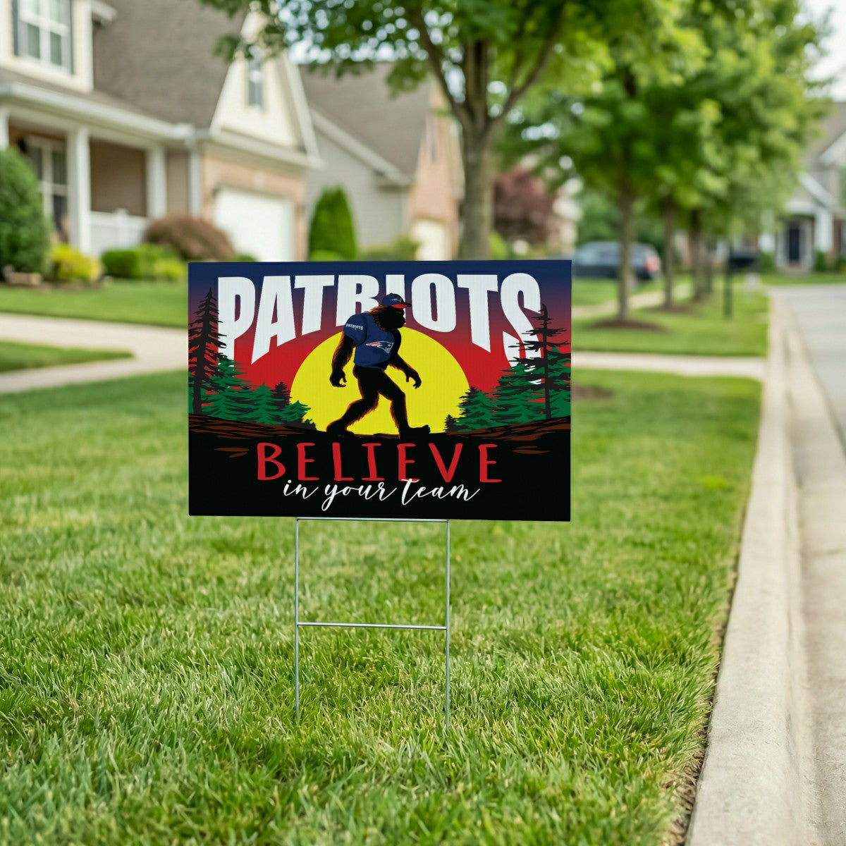 New England Patriots Yard Sign, Bigfoot, NFL, Home