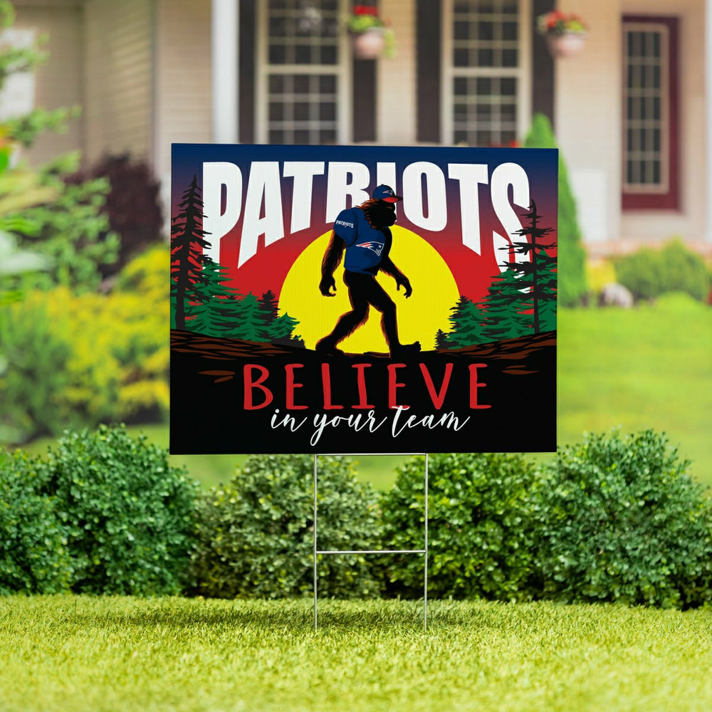 New England Patriots Yard Sign, Bigfoot, NFL, Home