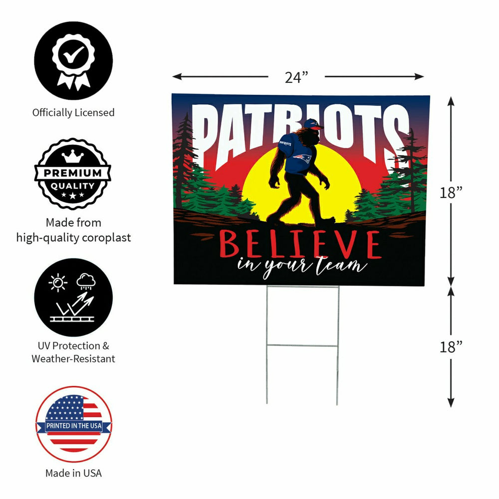 New England Patriots Yard Sign, Bigfoot, NFL, Home