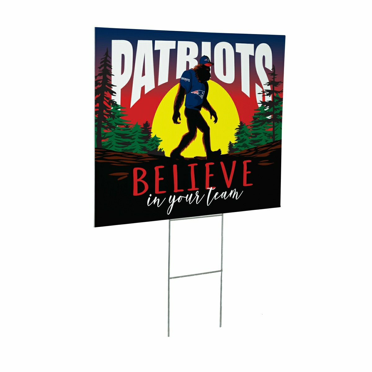 New England Patriots Yard Sign, Bigfoot, NFL, Home