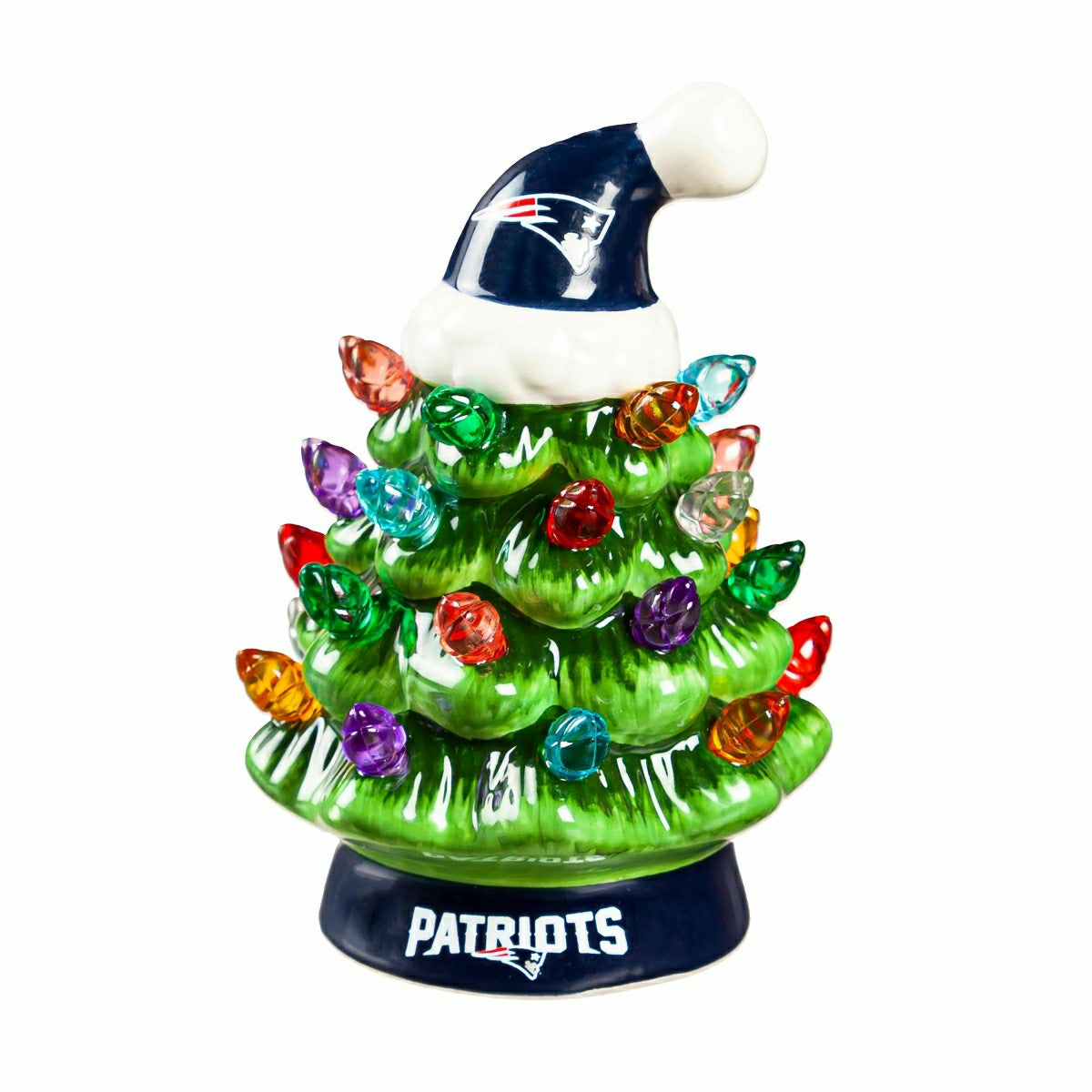 4" Mini LED Tabletop Christmas Tree, Set of 2, New England Patriots, NFL, Home