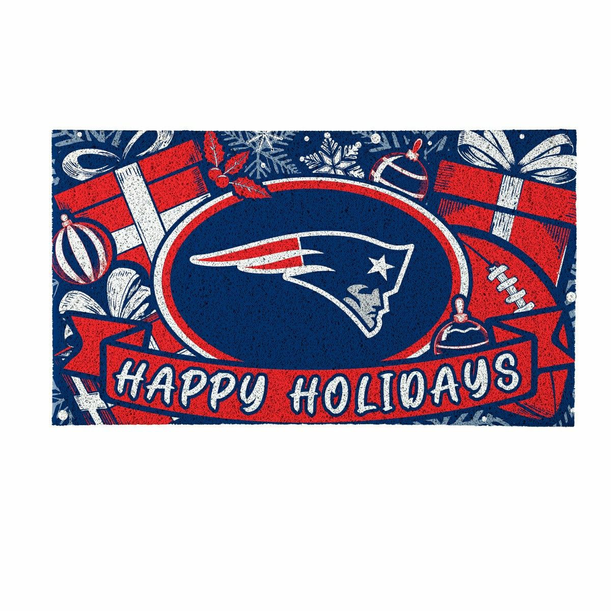 New England Patriots Holiday PVC Mat, 28"x16", NFL