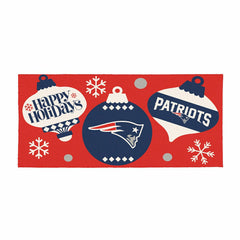 New England Patriots Holiday Flocked Coir Sassafras Switch Mat, 22"x10, NFL