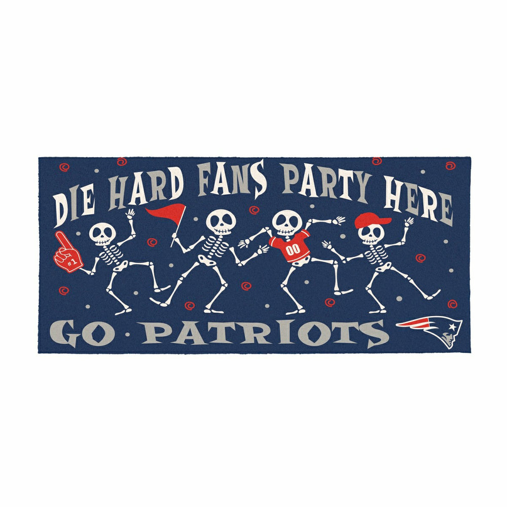 New England Patriots Flocked Coir Halloween Sassafras Switch Mat, 22"x, NFL