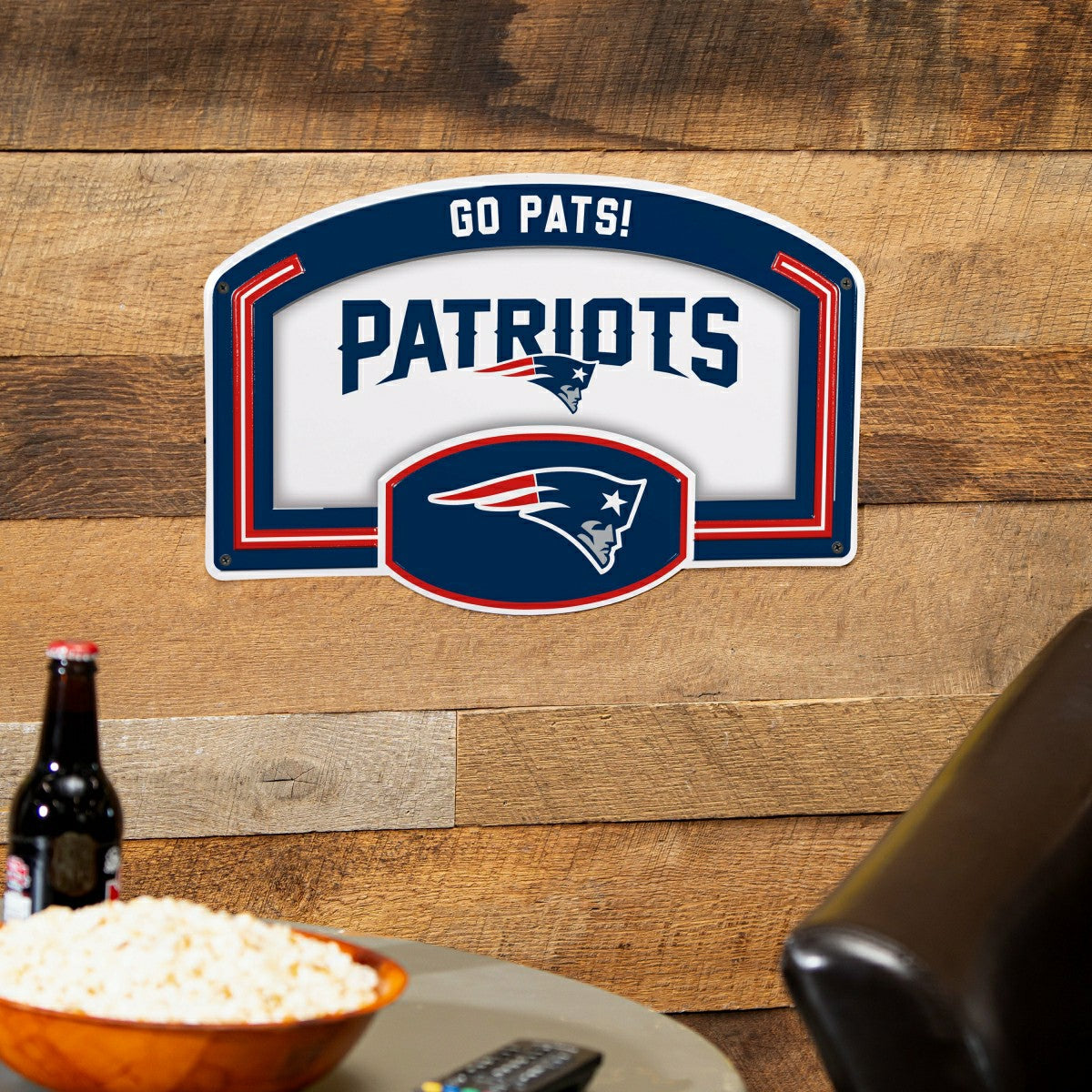 New England Patriots USA Embossed Steel Wall Sign, 11" x 17", NFL, Home