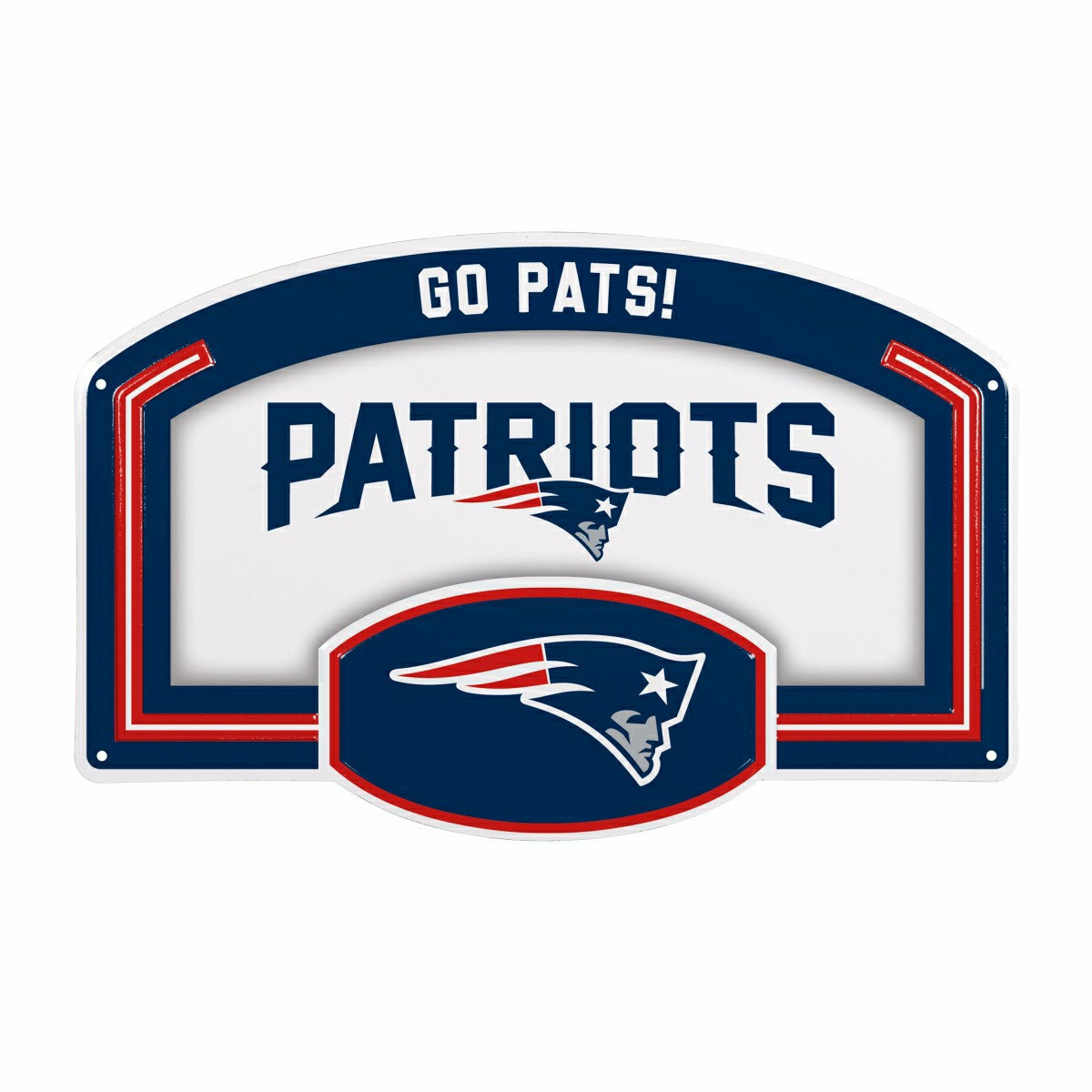 New England Patriots USA Embossed Steel Wall Sign, 11" x 17", NFL, Home