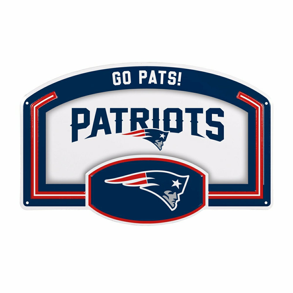 New England Patriots USA Embossed Steel Wall Sign, 11" x 17", NFL, Home