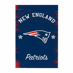 New England Patriots Wood Wall Sign, 16x24, NFL, Home