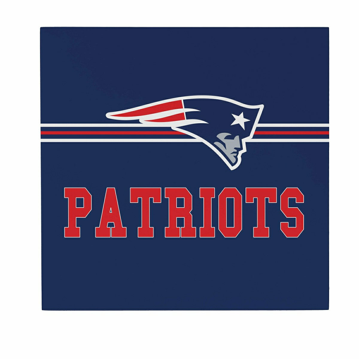 New England Patriots Wood Wall Sign, 12x12, NFL, Home