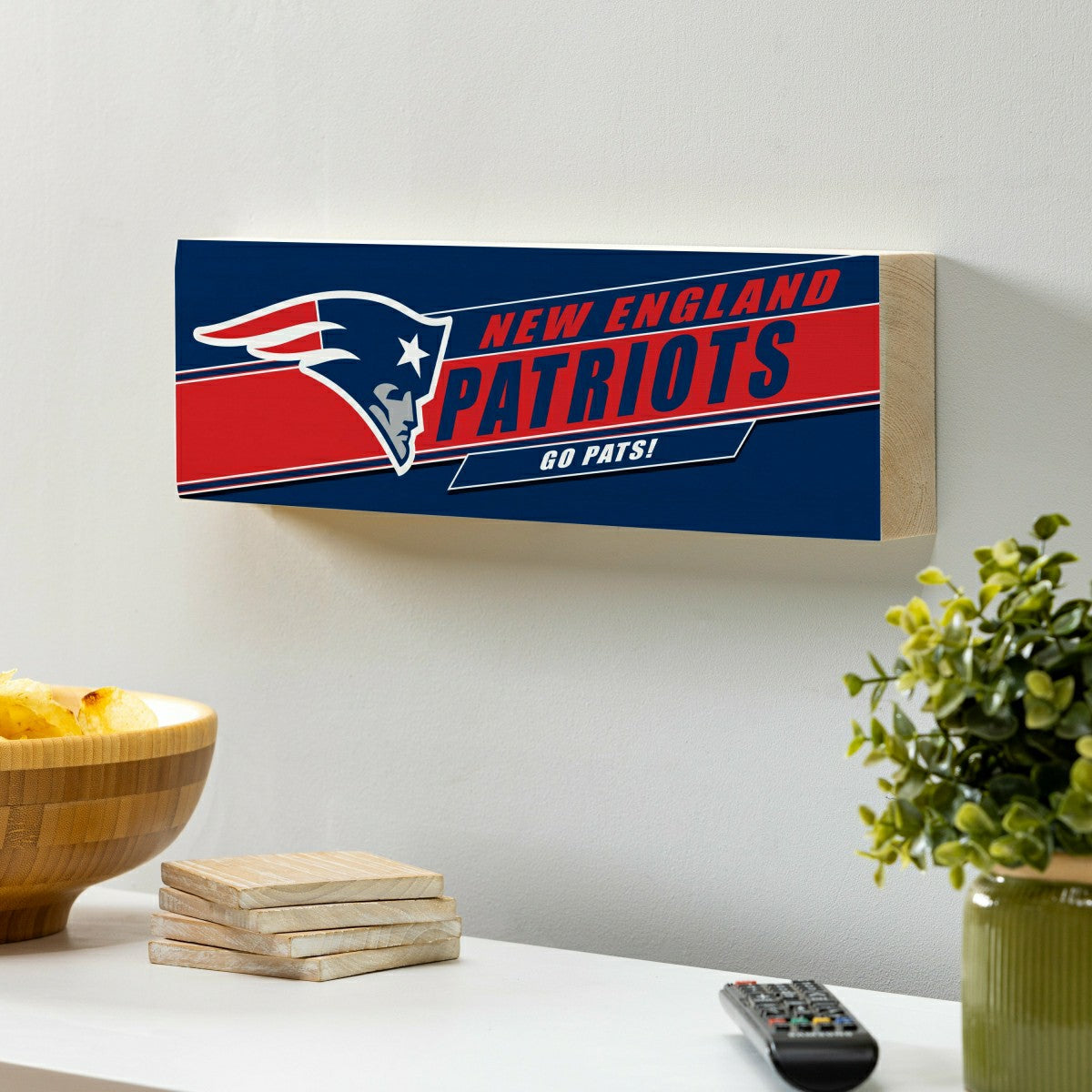 New England Patriots Mantle Sign, Down Home Fans, 5x18, NFL, Home