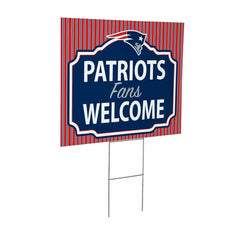 New England Patriots Coroplast Yard Sign, "Fans Welcome", NFL, Home