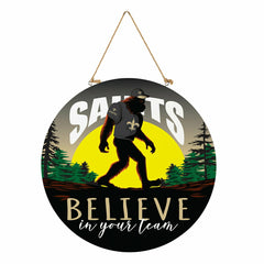 New Orleans Saints Bigfoot Round Door Décor with Hanging Rope, 18x18, NFL, Home
