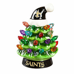 4" Mini LED Tabletop Christmas Tree, Set of 2, New Orleans Saints, NFL, Home