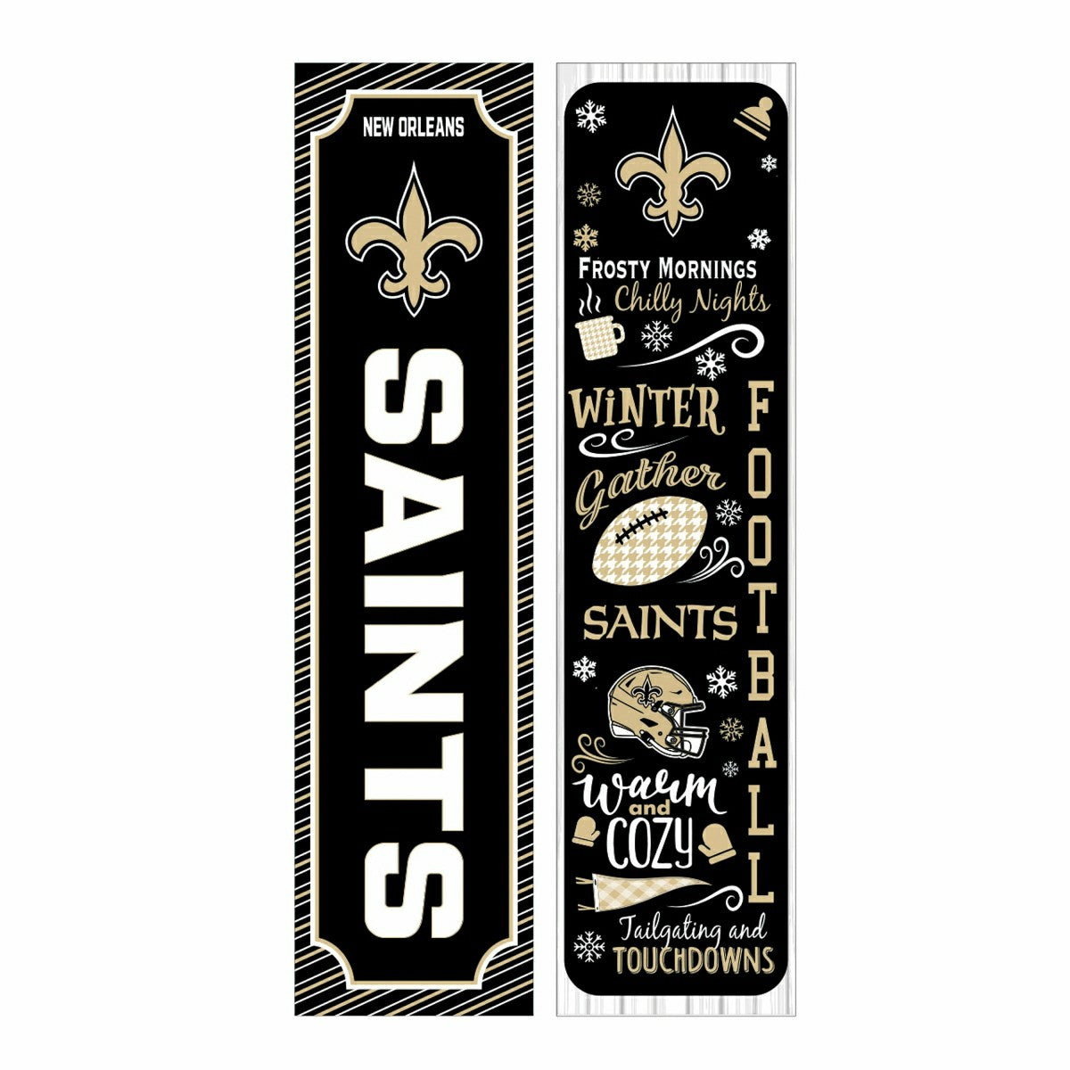 46" Double Sided Leaner, New Orleans Saints, Winter Seasonal, NFL, Home