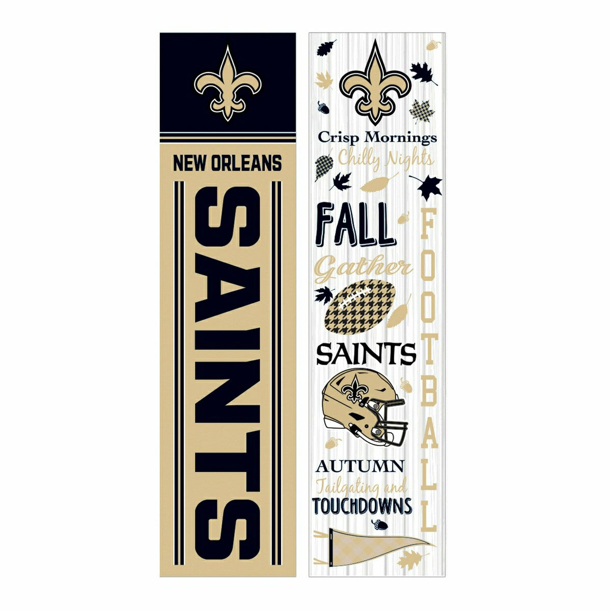 46" Double Sided Leaner, New Orleans Saints, Fall Seasonal, NFL, Home