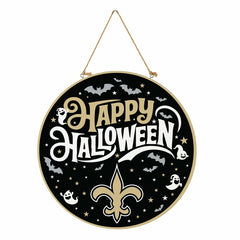 New Orleans Saints Halloween Round Door Décor with Hanging Rope, 18x18, NFL, Home