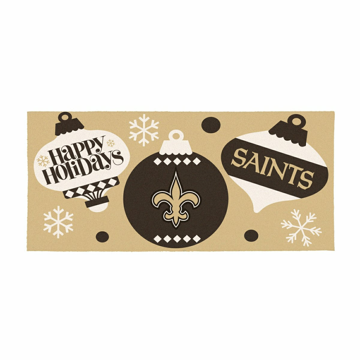 New Orleans Saints Holiday Flocked Coir Sassafras Switch Mat, 22"x10", NFL