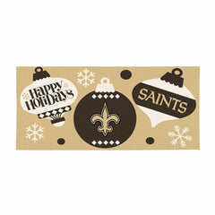 New Orleans Saints Holiday Flocked Coir Sassafras Switch Mat, 22"x10", NFL