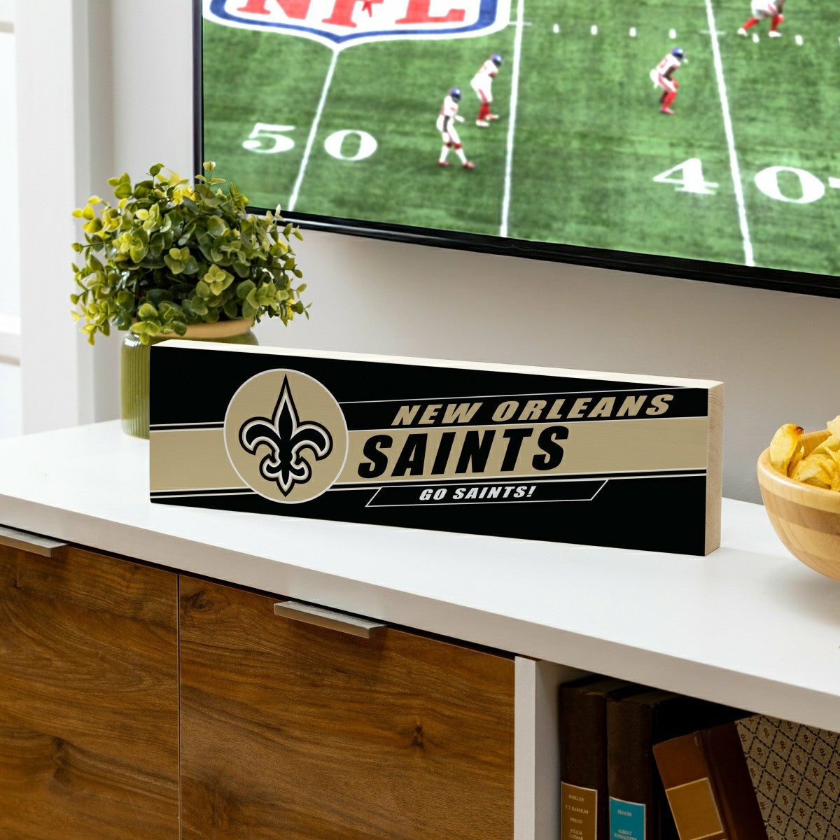 New Orleans Saints Mantle Sign, Down Home Fans, 5x18, NFL, Home