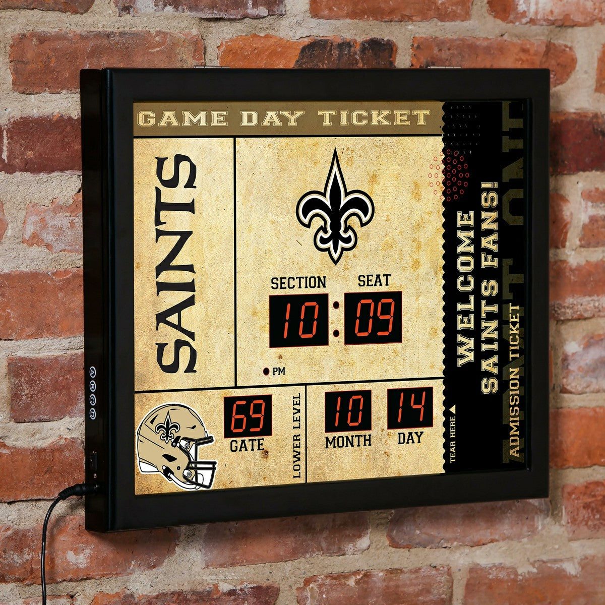 Scoreboard Wall Clock, New Orleans Saints, NFL, Home