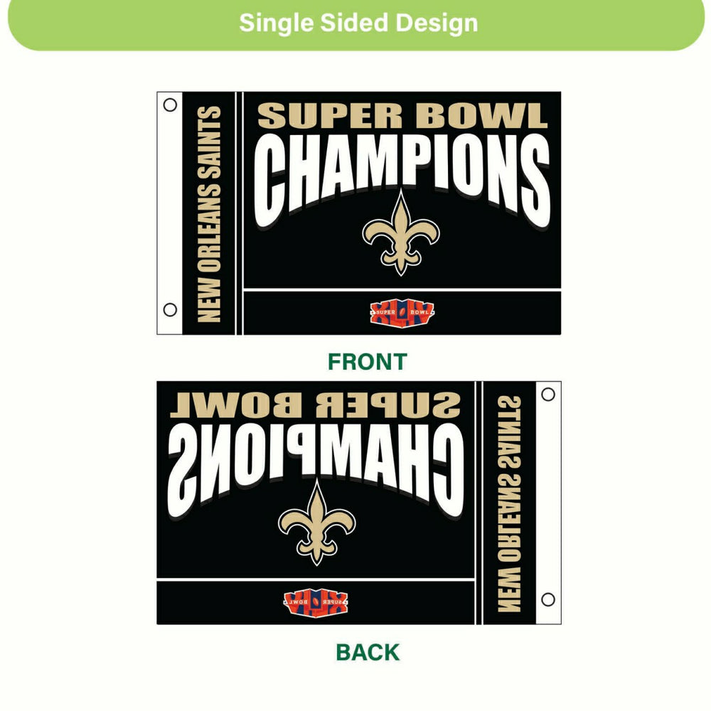 New Orleans Saints Superbowl XLIV Champions Football 3x5 Flag, NFL, Home