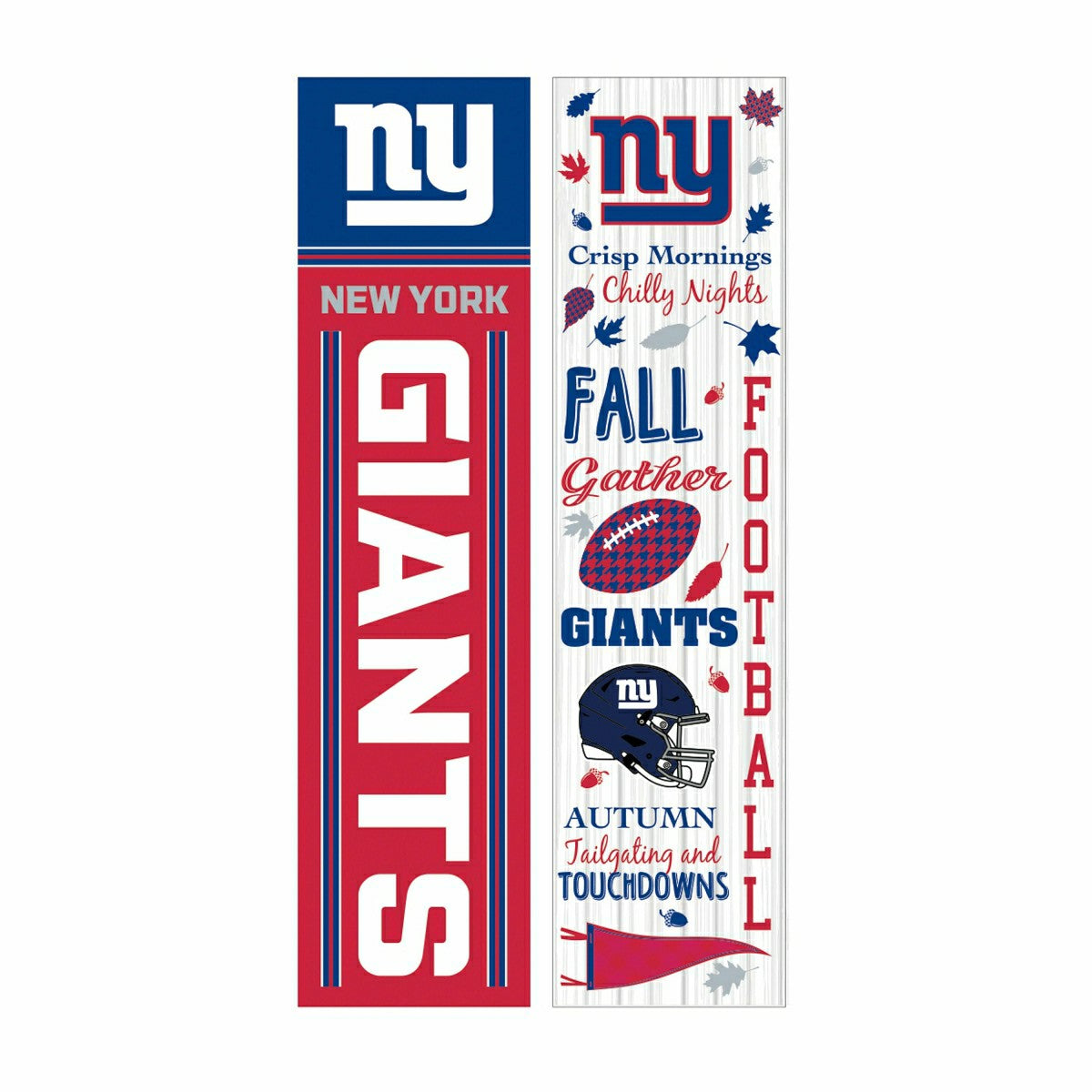 46" Double Sided Leaner, New York Giants, Fall Seasonal, NFL, Home