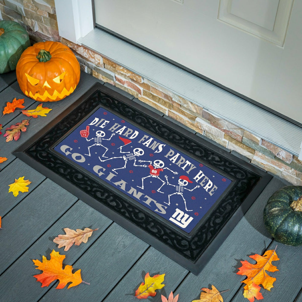 New York Giants Flocked Coir Halloween Sassafras Switch Mat, 22"x10", NFL