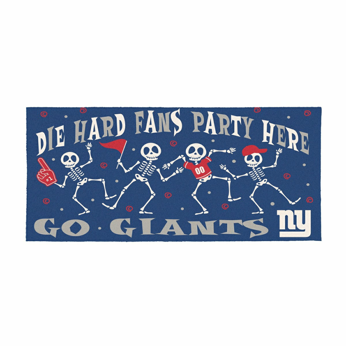 New York Giants Flocked Coir Halloween Sassafras Switch Mat, 22"x10", NFL