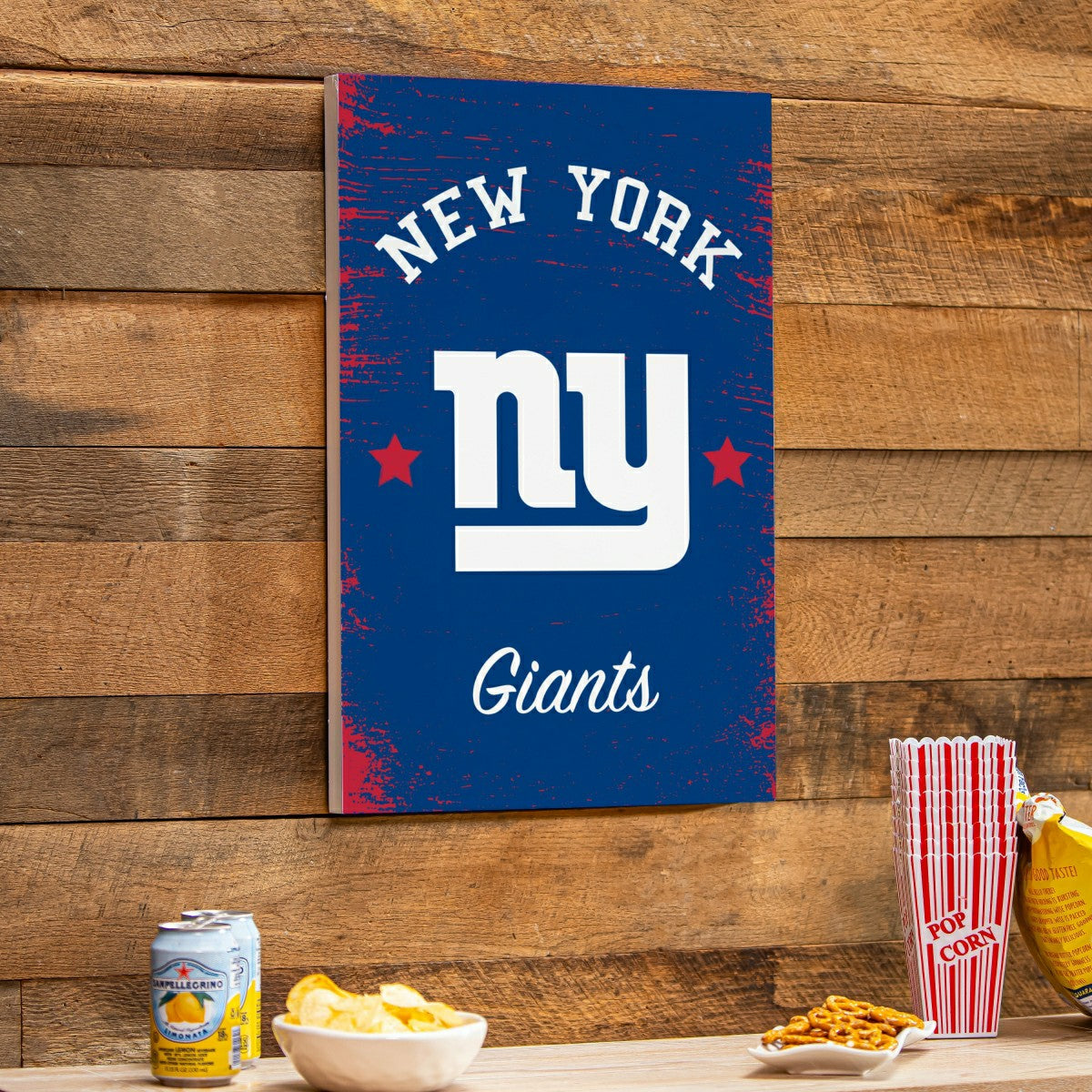 New York Giants Wood Wall Sign, 16x24, NFL, Home