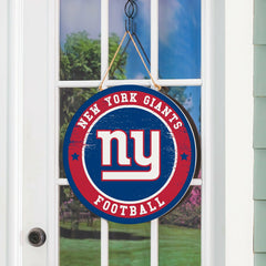 New York Giants Round Door Décor with Hanging Rope, 18x18, NFL, Home