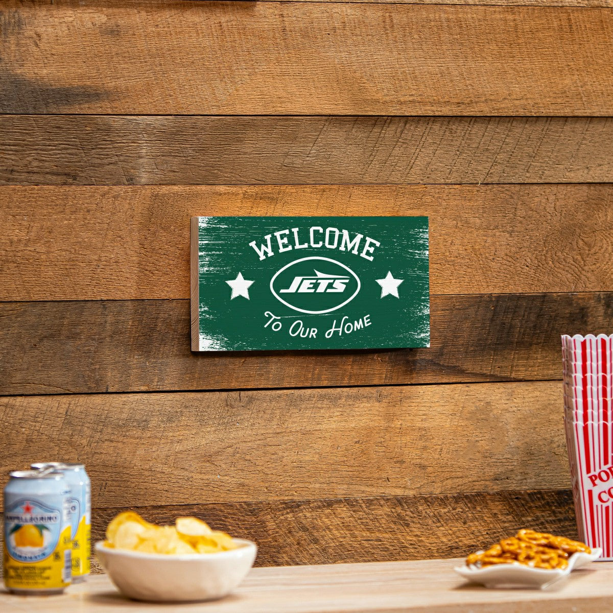 New York Jets Wood Wall Sign, 6x11, NFL, Home