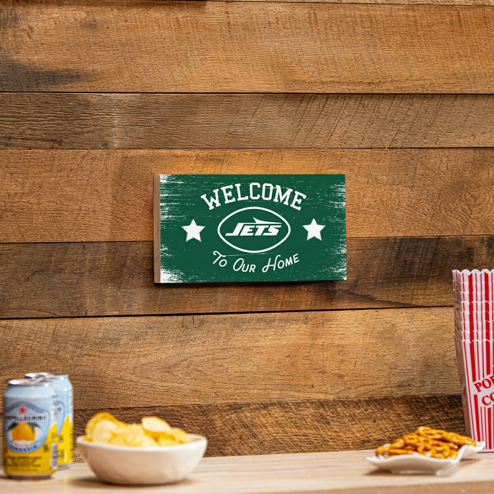 New York Jets Wood Wall Sign, 6x11, NFL, Home