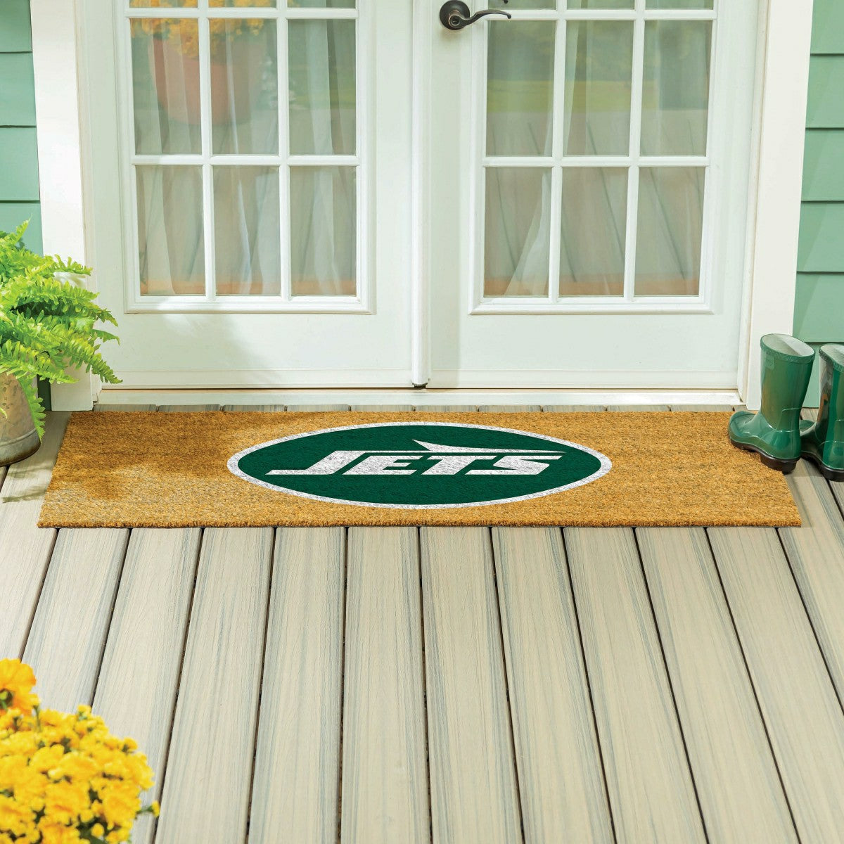 New York Jets Extra Large Full Color Coir Mat, 60"x24", NFL
