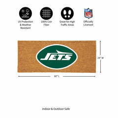 New York Jets Extra Large Full Color Coir Mat, 60"x24", NFL