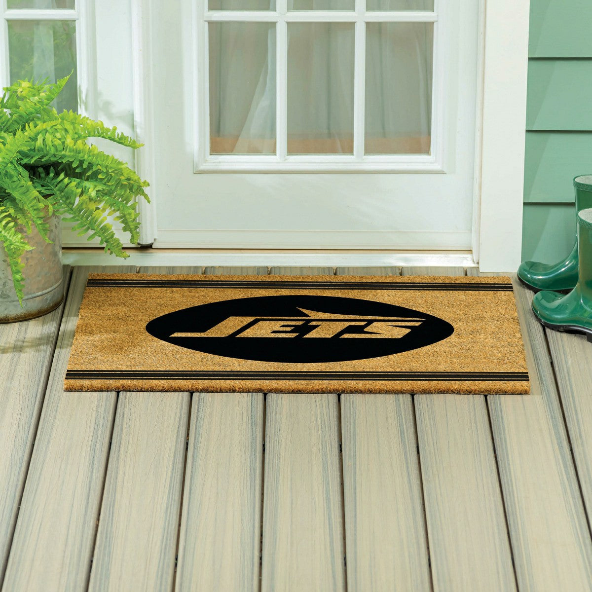 New York Jets Large One Color Coir Mat, 36"x24", NFL