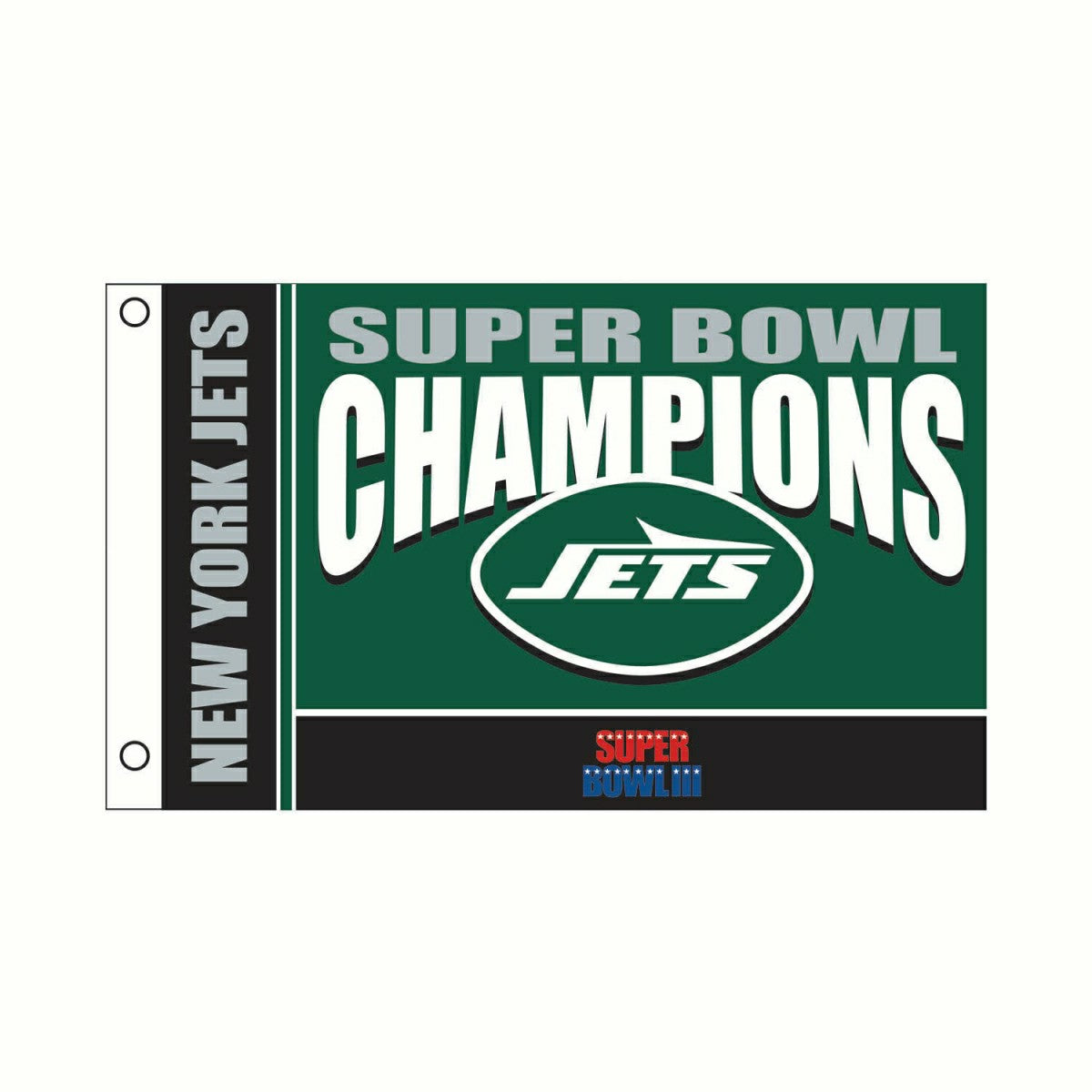 New York Jets Superbowl III Champions Football 3x5 Flag, NFL, Home