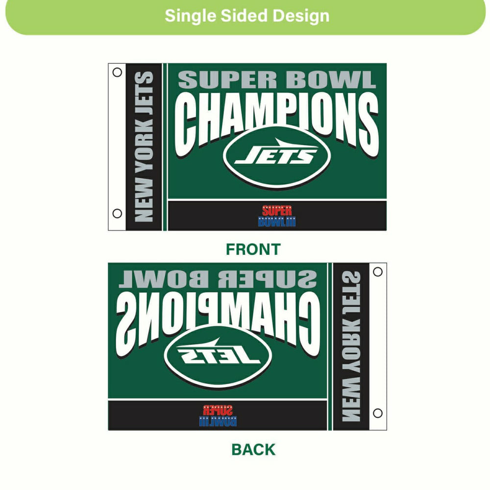 New York Jets Superbowl III Champions Football 3x5 Flag, NFL, Home