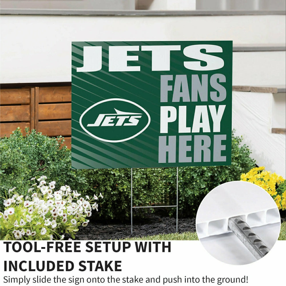 New York Jets Coroplast Yard Sign "Fans Play Here", NFL, Home