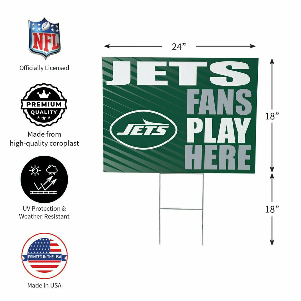 New York Jets Coroplast Yard Sign "Fans Play Here", NFL, Home