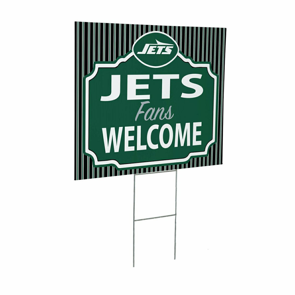 New York Jets Coroplast Yard Sign, "Fans Welcome", NFL, Home
