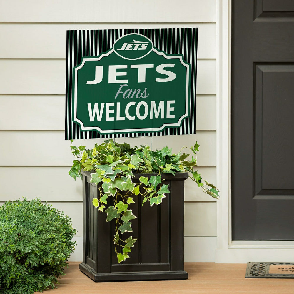 New York Jets Coroplast Yard Sign, "Fans Welcome", NFL, Home