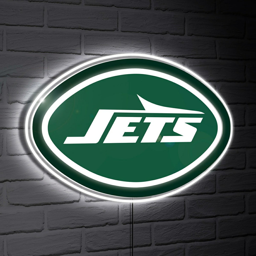 New York Jets LED Wall Decor, Glazelite, Logo, NFL, Home
