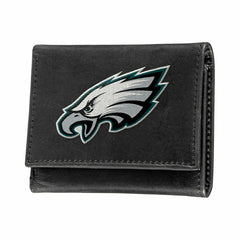 Philadelphia Eagles Black Tri-Fold Embroidered Wallet w/ RFID Blocking, NFL, Home