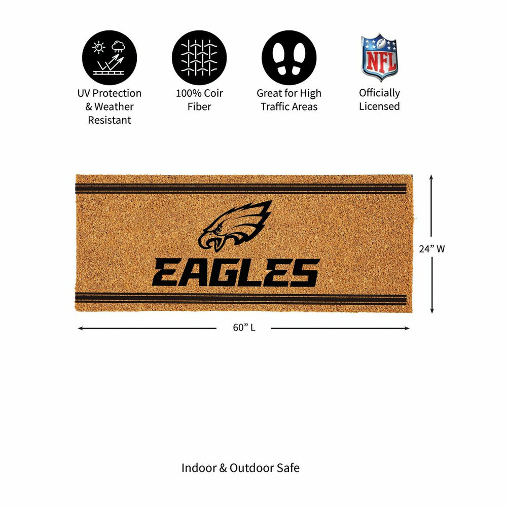 Philadelphia Eagles Extra Large One Color Coir Mat, 60"x24", NFL
