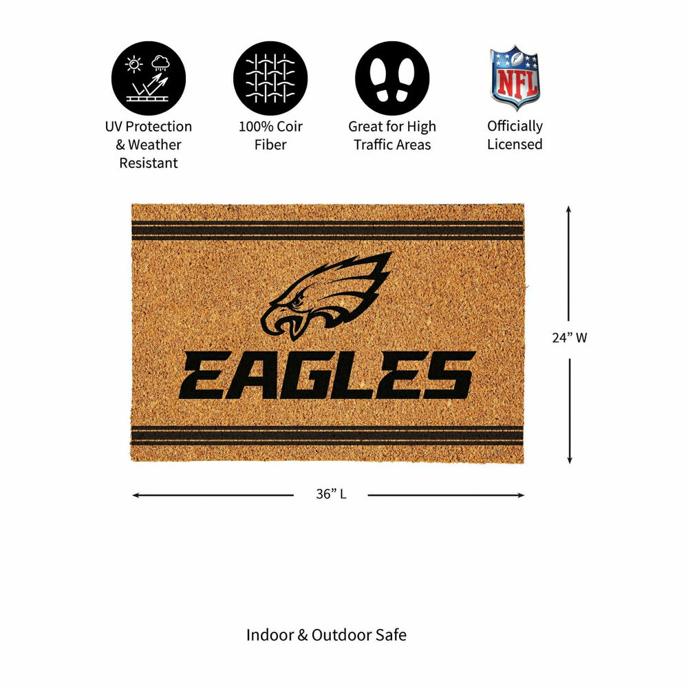 Philadelphia Eagles Large One Color Coir Mat, 36"x24", NFL