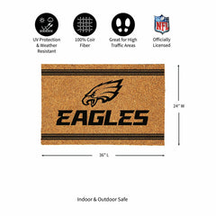Philadelphia Eagles Large One Color Coir Mat, 36"x24", NFL