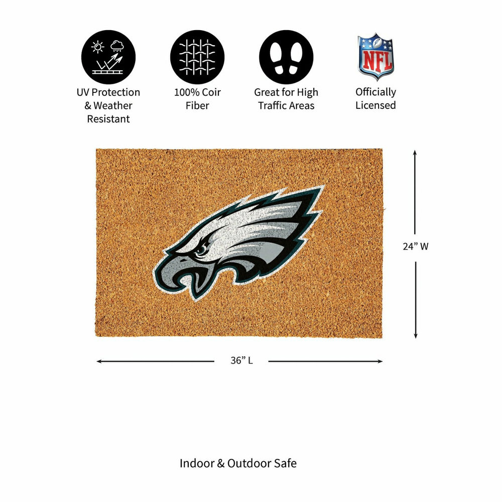 Philadelphia Eagles Large Full Color Coir Mat, 36"x24", NFL
