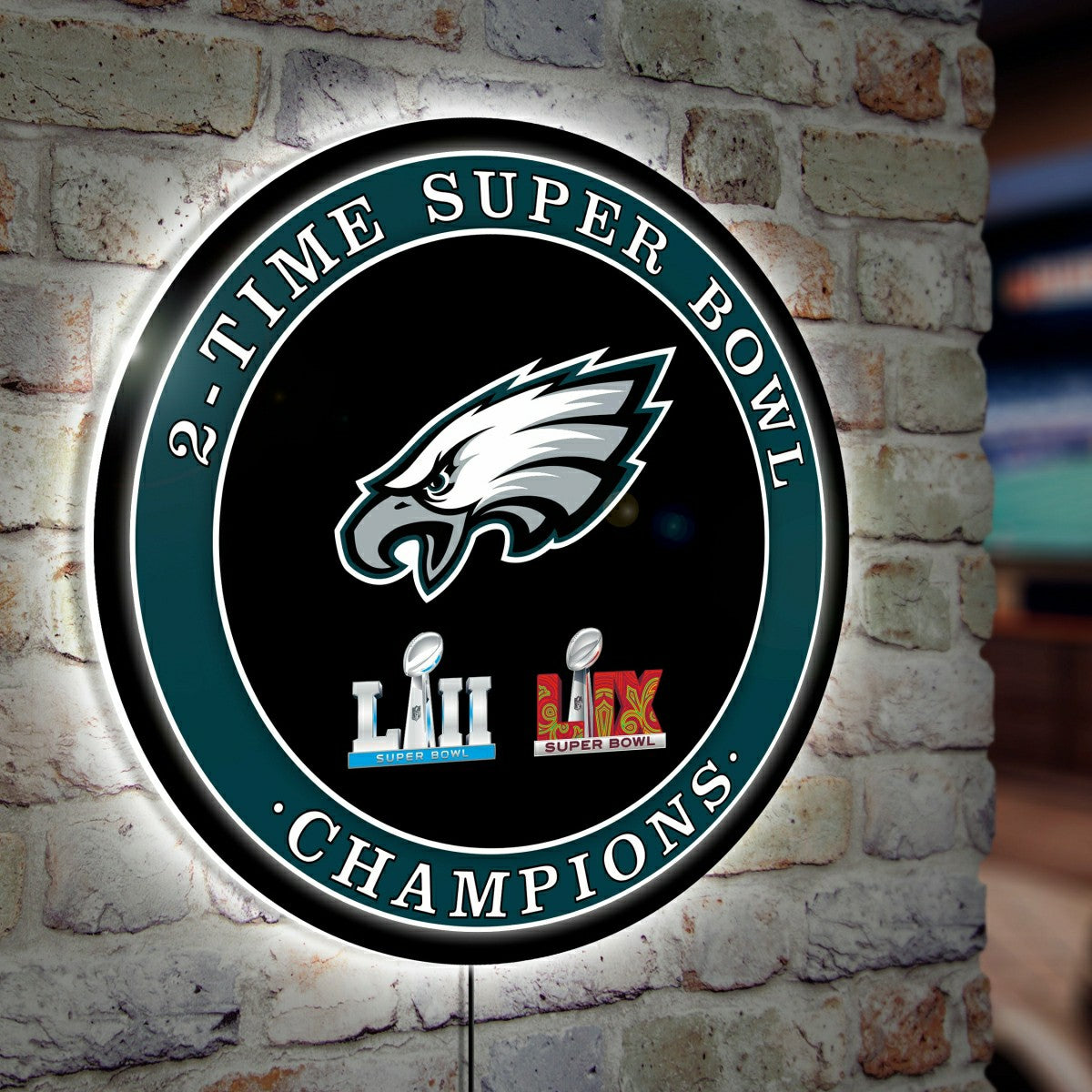 Philadelphia Eagles Multi-Win Superbowl Champions Football Round LED W, NFL